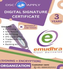 eMudhra Class 3 Combo DSC Organization Signing and Encryption For 3 Years