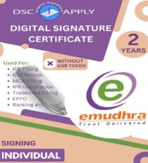 eMudhra Class 3 Individual Signing DSC for 2 Years Without Token