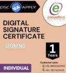 Emudhra Class 3 Individual Signing DSC for 1 Year