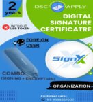 SignX Class 3 Organization Foreign Combo DSC Signing And Encryption For 2 Years