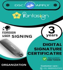 Pantasign Class 3 Organization Foreign Signing DSC For 3 Years With Token