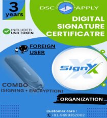 SignX Class 3 Organization Foreign Combo DSC Signing And Encryption For 3 Years With Token