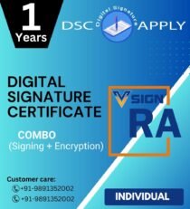 Vsign Class 3 Individual Combo DSC (Signing + Encryption) for 1 Year