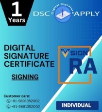 Vsign Class 3 Individual Signing DSC for 1 Year