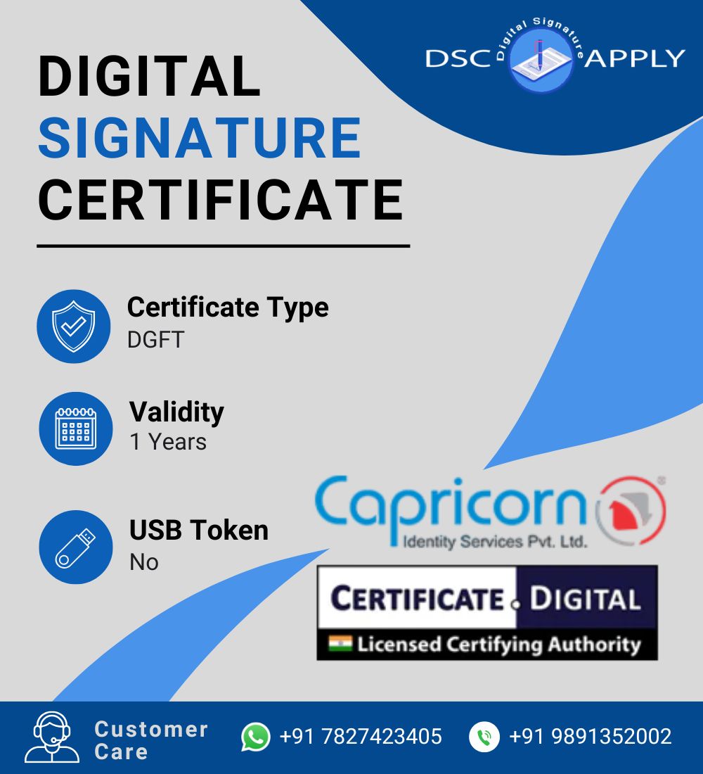 Capricorn DGFT DSC for 1 year