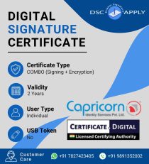 Capricorn Class 3 Combo Digital Signature Certificate Individual Signing and Encryption for 2 Years